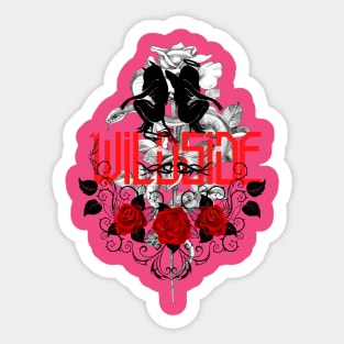 Wildside roses, devil angel design Sticker